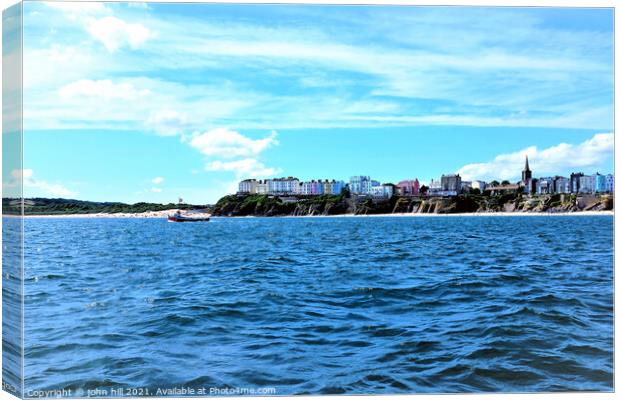 The seafront at Tenby, South Wales, UK. Canvas Print by john hill