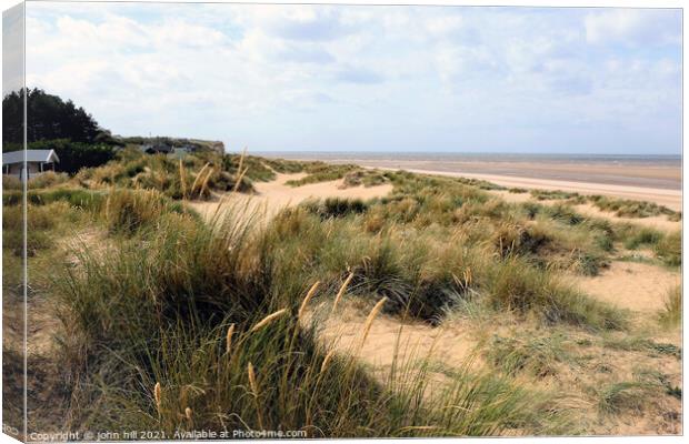 Beach at Old Hunstanton, Norfolk. Canvas Print by john hill