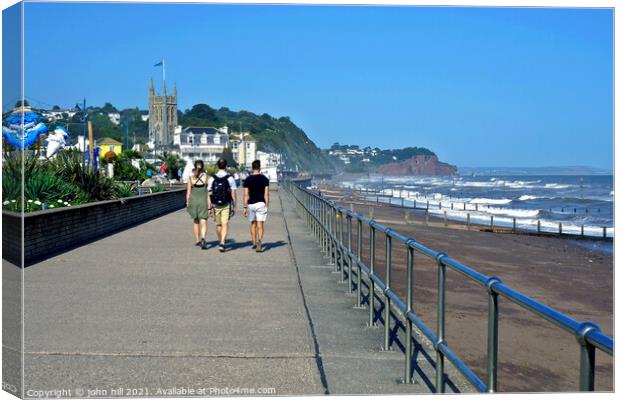 Promenade walk, Teignmouth, Devon, UK. Canvas Print by john hill