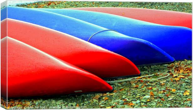 Beached canoes Canvas Print by john hill