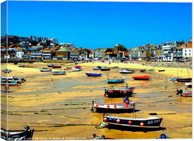 St. Ives at low tide, Cornwall. Canvas Print by john hill