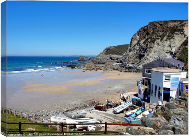 St. Agnes beach, Cornwall. Canvas Print by john hill