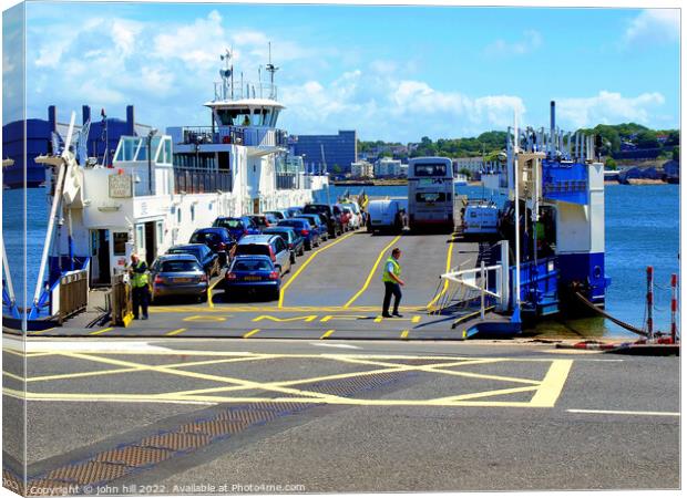 Car Ferry, Torpoint, Cornwall. Canvas Print by john hill