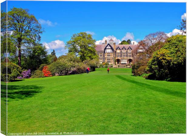 Bodnant Hall, Colwyn bay, Wales.  Canvas Print by john hill