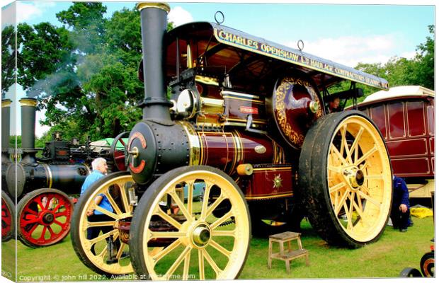 Vintage 1911 Fowler Steam road Locomotive. Canvas Print by john hill