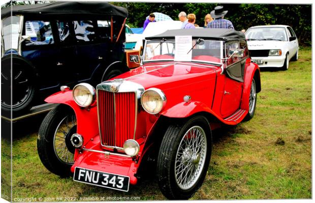 MG TA 2 seater sports from 1938. Canvas Print by john hill