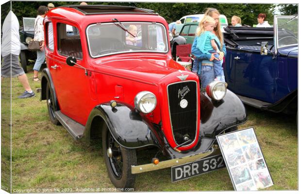 Vintage Austin Seven. Canvas Print by john hill