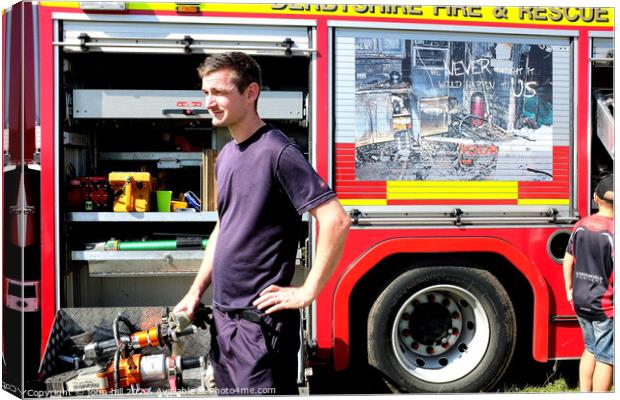 Derbyshire Fire and Rescue, Hope, Derbyshire. Canvas Print by john hill