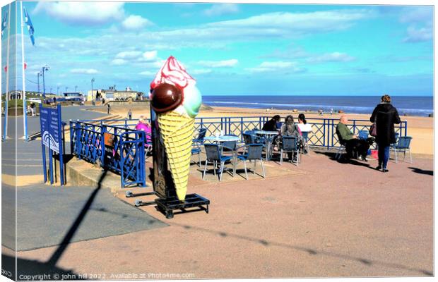 Seaside alfresco view, Mablethorpe. Canvas Print by john hill