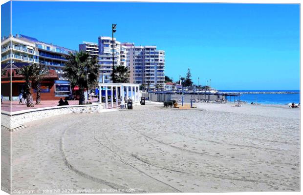 Los Boliches beach, Fuengirola, Spain. Canvas Print by john hill