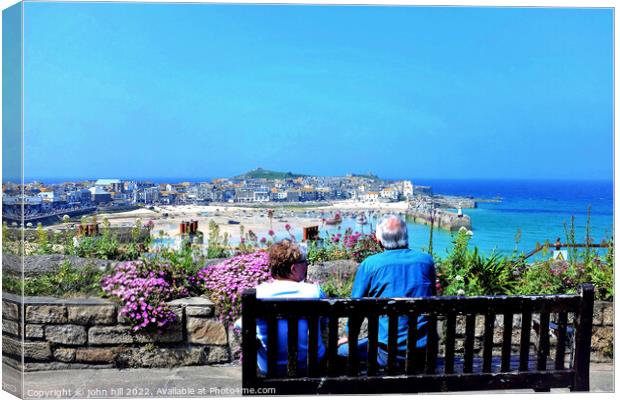 St. Ives View, Cornwall, UK. Canvas Print by john hill