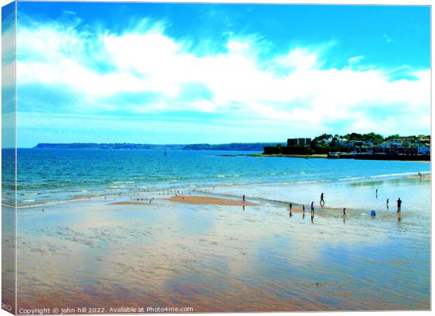 Beach at Low Tide, Paignton, Devon. Canvas Print by john hill