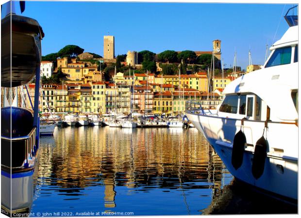 The Marina at Cannes, France. Canvas Print by john hill
