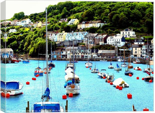 Parallel parking, East Looe River, Cornwall. Canvas Print by john hill