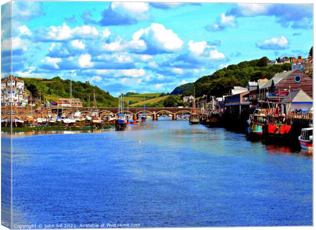 East Looe River, Cornwall. Canvas Print by john hill