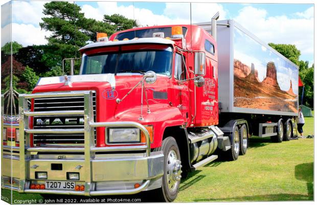 Mack haulage truck Canvas Print by john hill