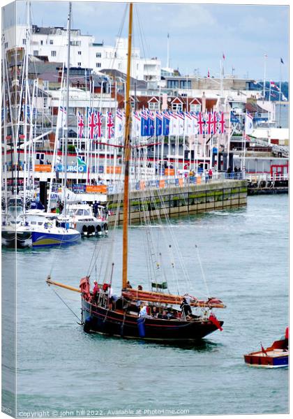 Cowes Yacht Haven Isle of Wight (portrait) Canvas Print by john hill