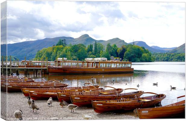 Derwentwater and Keswick Launch jetty Cumbria Canvas Print by john hill
