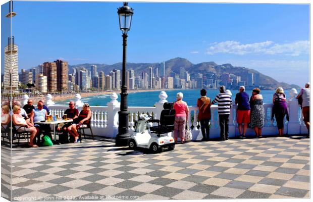 Levante view, Benidorm, Spain. Canvas Print by john hill