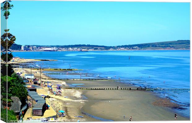 Sandown bay From shanklin, Isle of Wight. Canvas Print by john hill