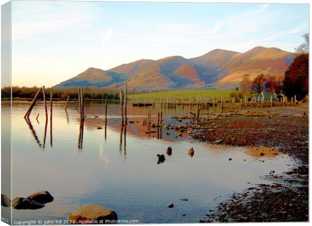 Skiddaw mountains, Keswick, Cumbria. Canvas Print by john hill