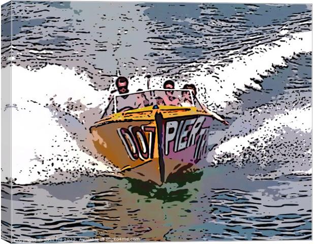 Pleasure Speedboat (Painting effect) Canvas Print by john hill