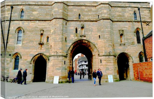 Exchequer Gate, Lincoln. Canvas Print by john hill