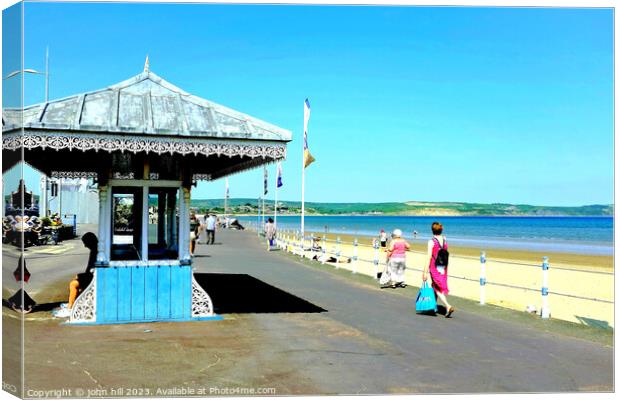 Seaside shelter, Weymouth, Dorset, UK. Canvas Print by john hill