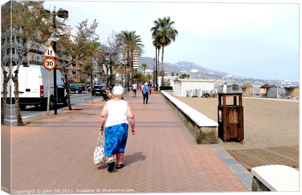 Paseo Maritimo promenade, Fuengirola, Spain. Canvas Print by john hill