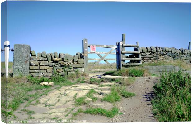 Gate and stile, curber edge, Derbyshire Canvas Print by john hill