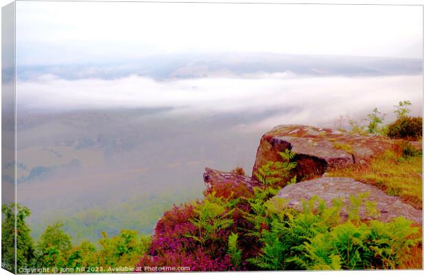 Enchanting Baslow Edge Mist Canvas Print by john hill