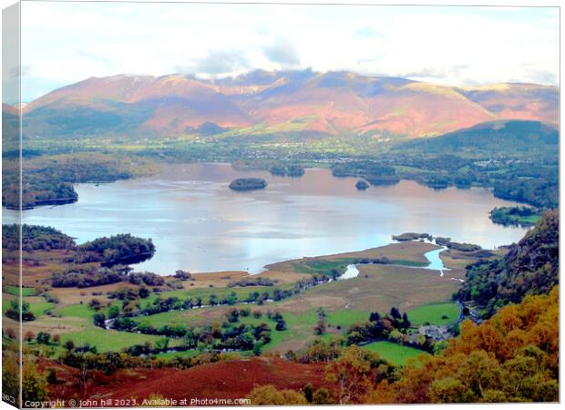 Majestic View of Derwent Water Canvas Print by john hill