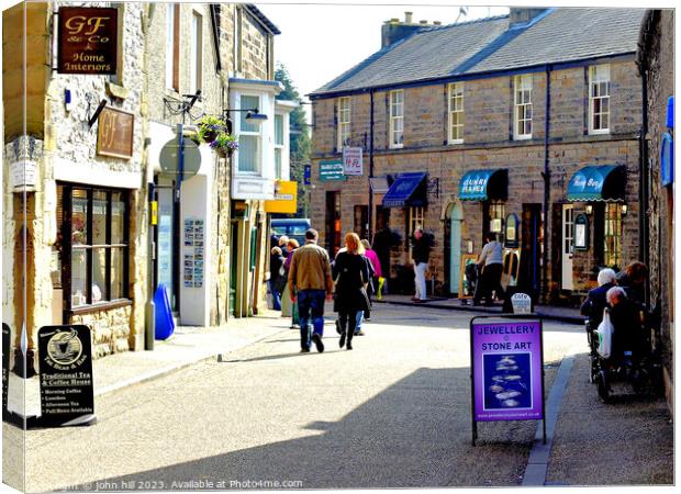 Explore the Historic Bath Street in Bakewell, Derb Canvas Print by john hill