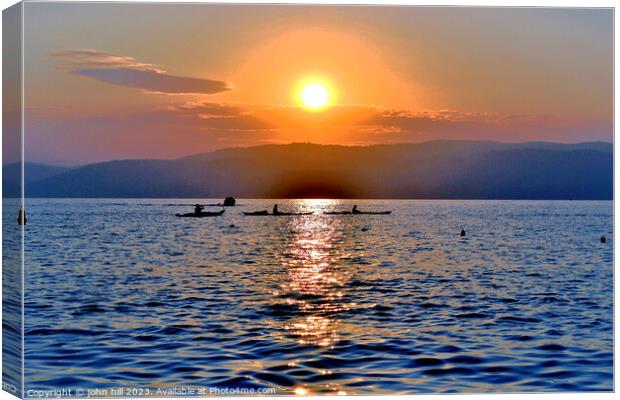 Relaxing Greek Sunset, Skiathos, Greece. Canvas Print by john hill