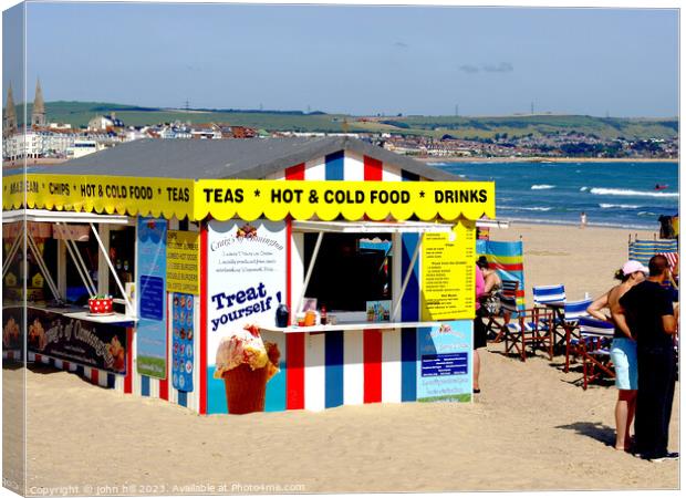 Vibrant Beach Kiosk Scene Canvas Print by john hill