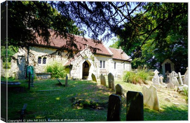 Enchanting Bonchurch Church Canvas Print by john hill