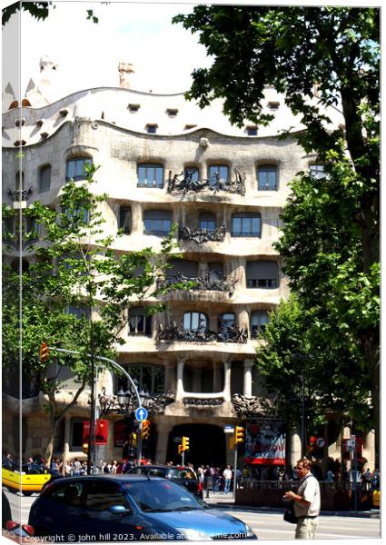 La Pedrera, Barcelona, Spain. Canvas Print by john hill