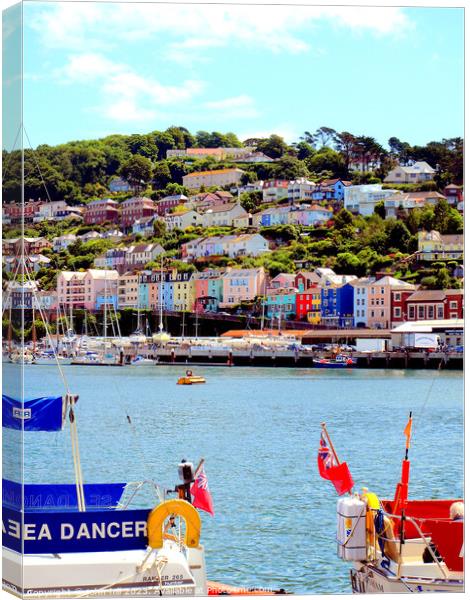 Vivid Kingswear: A Dartmouth River Perspective Canvas Print by john hill