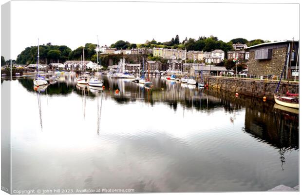 Serene Porthmadog Harbour Reflections Canvas Print by john hill