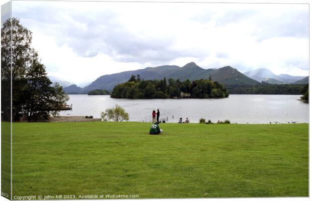 Derwentwater from Keswick, Lake district Canvas Print by john hill
