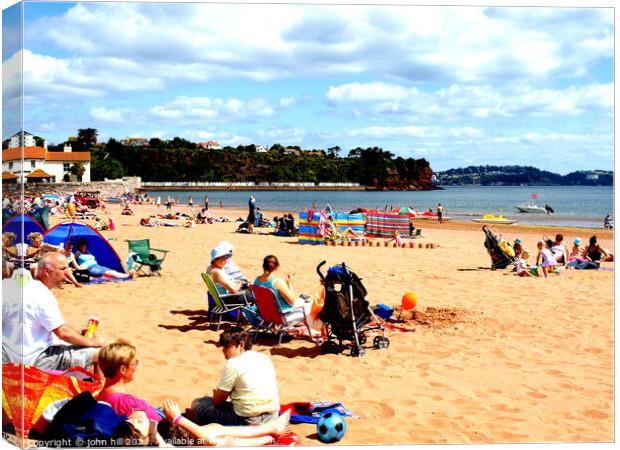 Goodrington Beach. Canvas Print by john hill