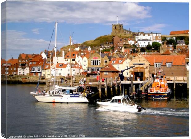 Old Whitby from across the river Canvas Print by john hill