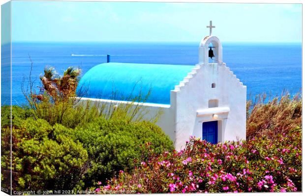 Greek Church. Canvas Print by john hill