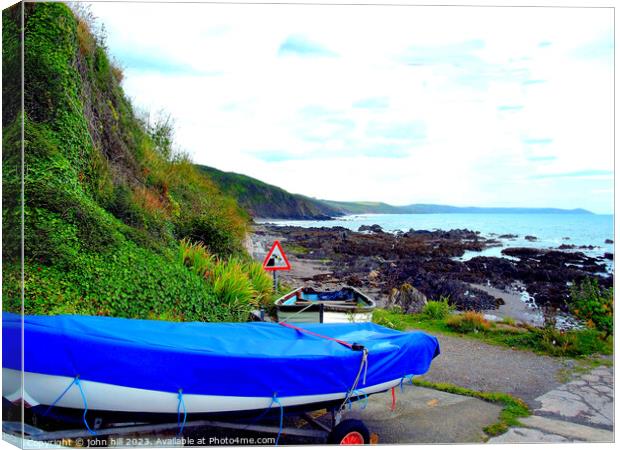 Whitsand bay from Portwrinkle, Cornwall Canvas Print by john hill