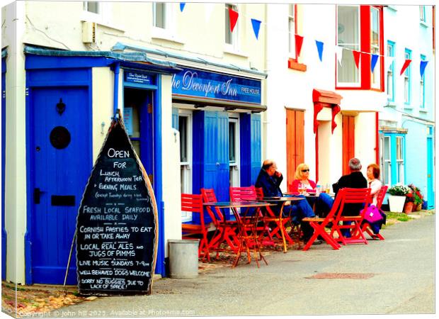 Alfresco, Kingsand, Cornwall, UK. Canvas Print by john hill