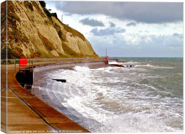 Stormy coastline, Ventnor to Bonchurch. Canvas Print by john hill