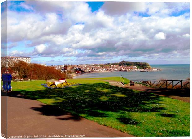 Scarborough South bay From the Cliff gardens. Canvas Print by john hill