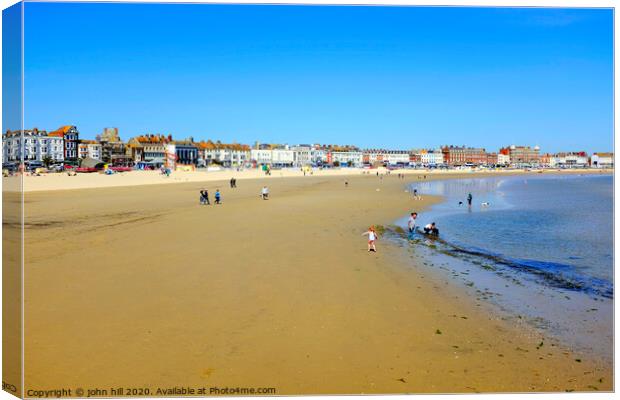 Outdoor oceanbeach at Weymouth in Dorset. Canvas Print by john hill