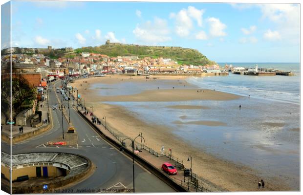 Scarborough South sands at Low tide in April. Canvas Print by john hill