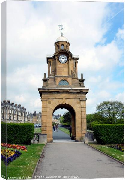 The Holbeck clock tower at Scarborough in Yorkshire. Canvas Print by john hill